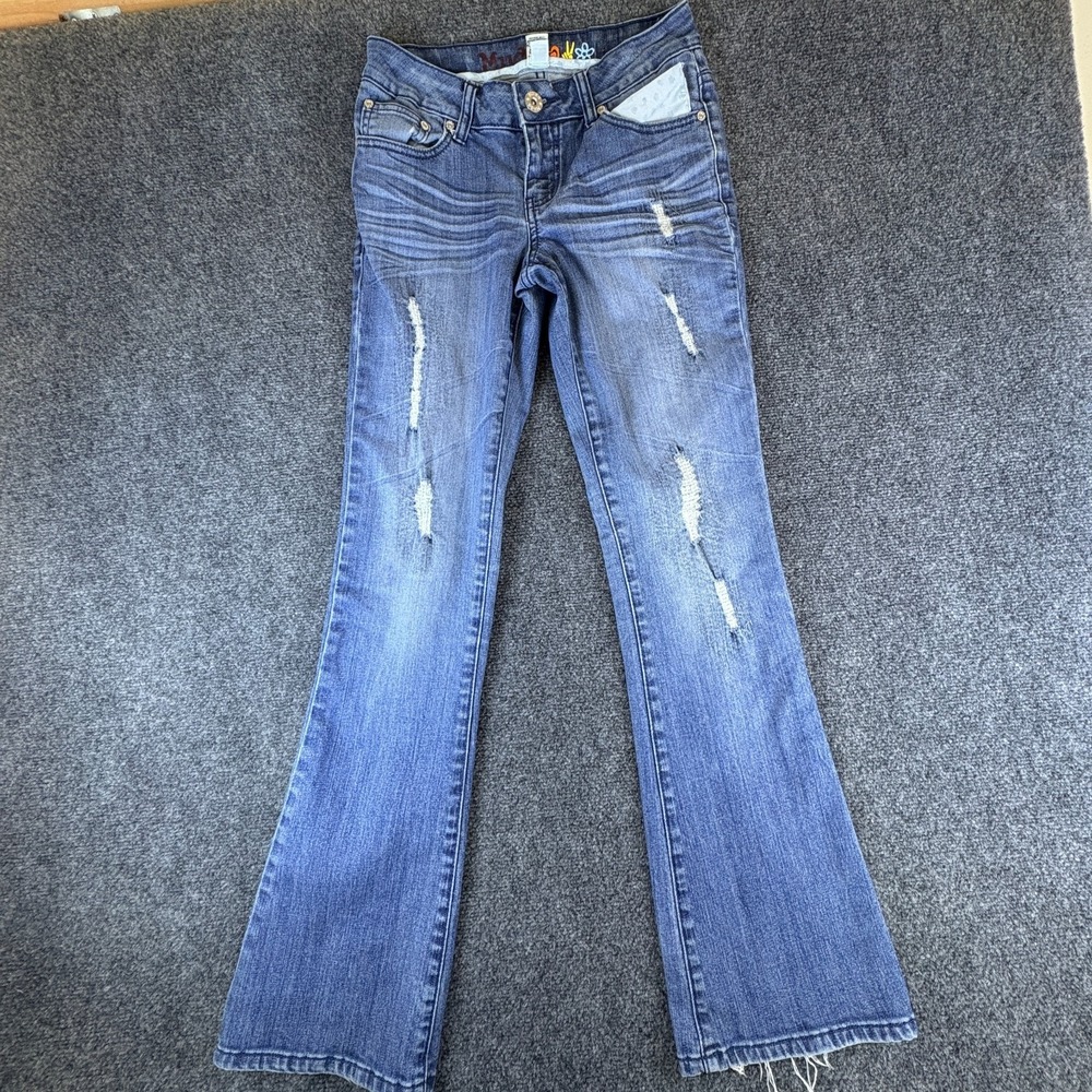 Vintage‎ Mudd Bootcut Jeans Womens 5 Blue Denim Distressed Cotton Stretch